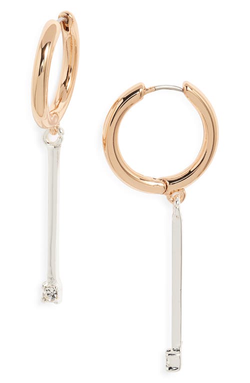 Open Edit Bar Drop Hoop Earrings In Gold