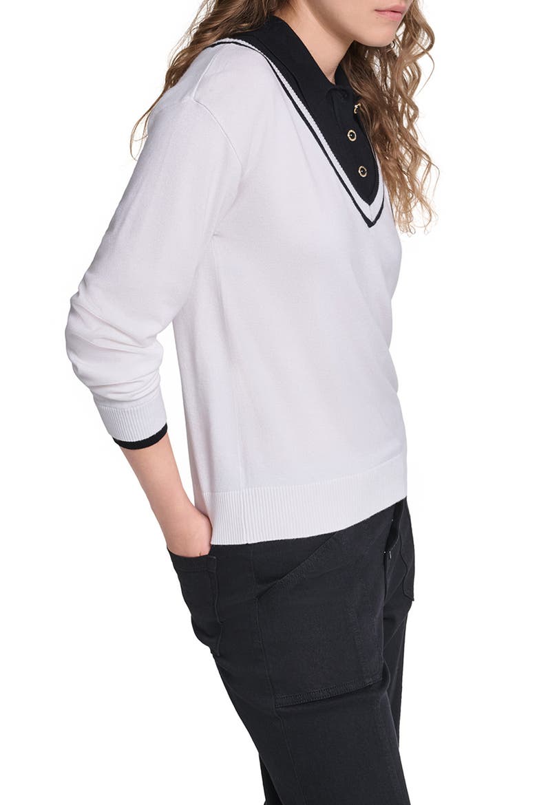 Eiffel Tower Twofer Sweater, Alternate, color, SOFT WHITE/ BLACK