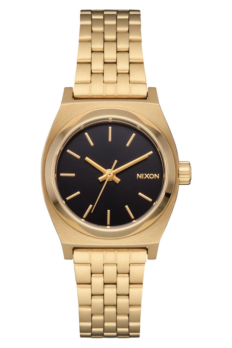 The Small Time Teller Bracelet Watch, 26mm, Main, color, GOLD / BLACK