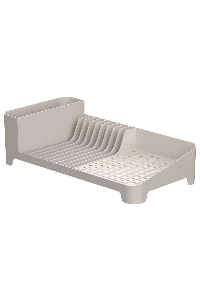 Modern Compact Polypropylene Kitchen Dish Drying Rack, Main, color, Beige