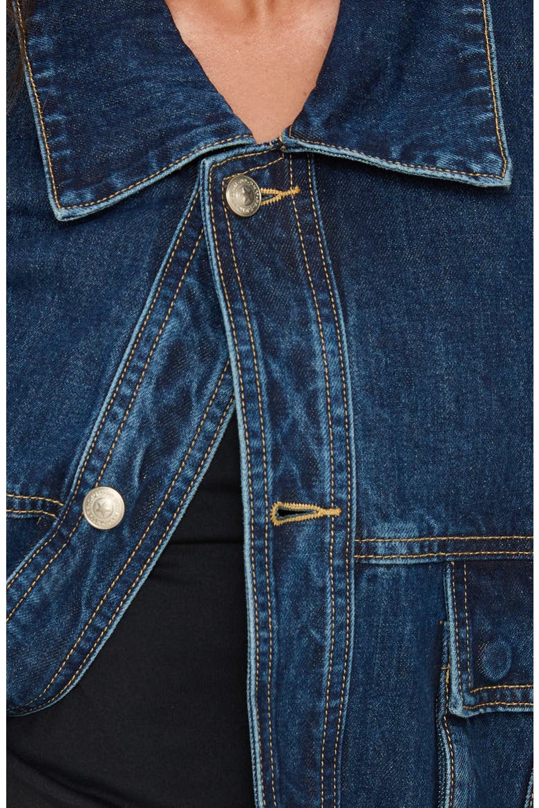 Kier Oversized Denim Jacket, Alternate, color, DARK BLUE WASH