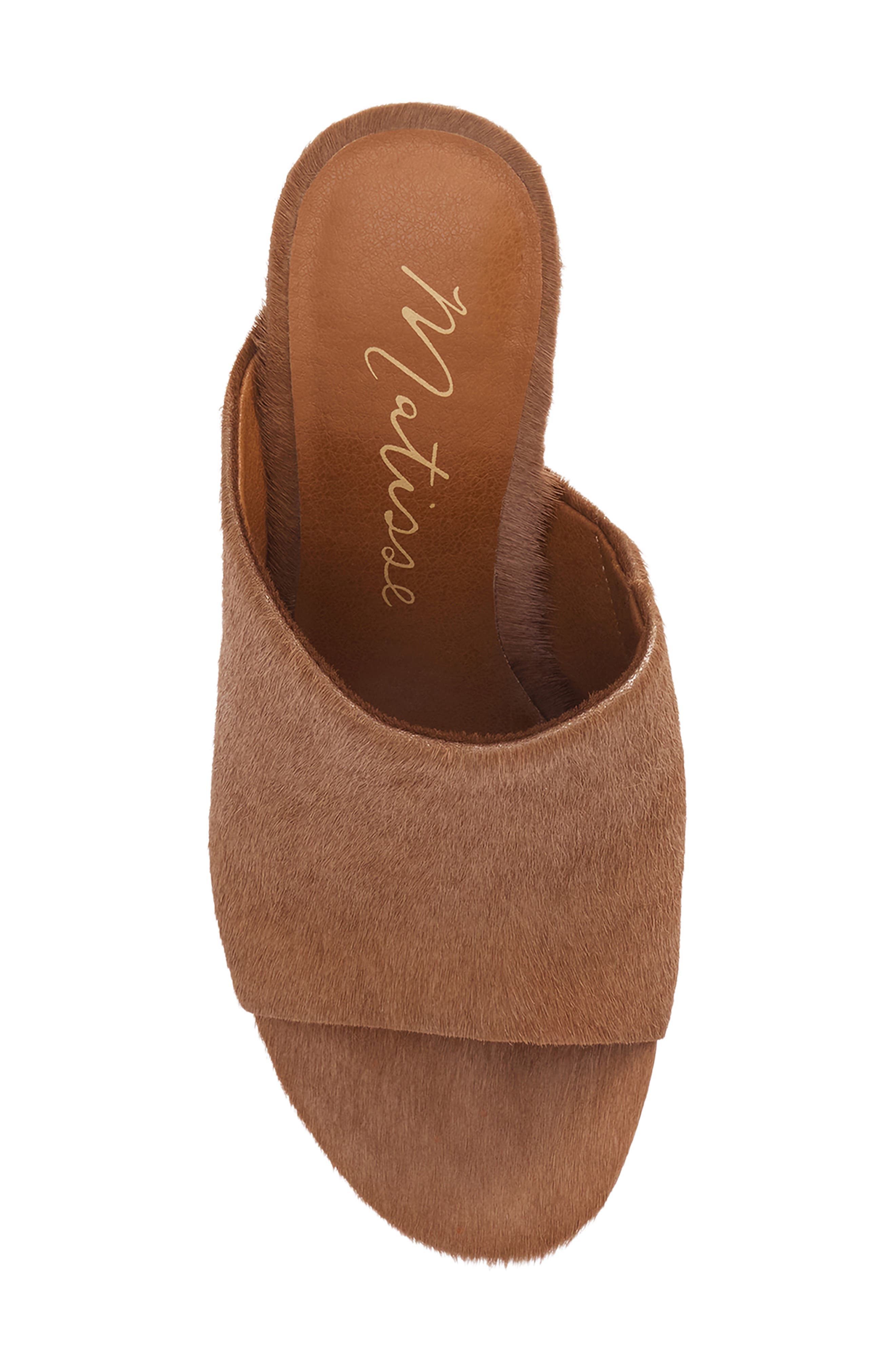 Matisse Dante Genuine Calf Hair Slide Sandal, Alternate, color, Brown