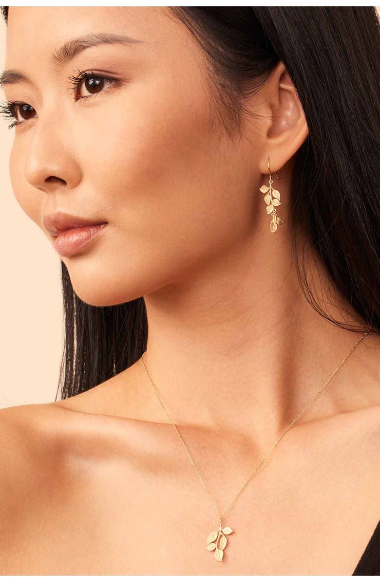 Oradina 14K Yellow Gold New Beginnings Drop Earrings, Alternate, color, Yellow Gold