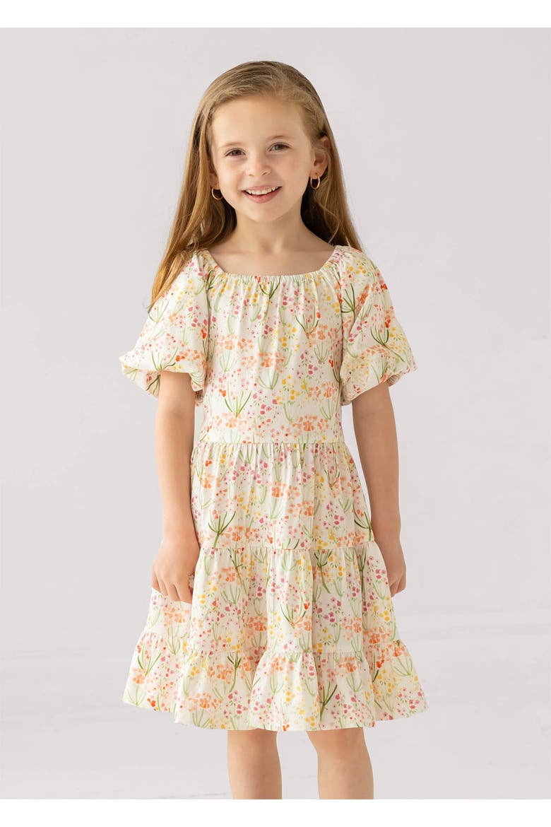 Springtime Garden Short Puff Sleeve Dress, Alternate, color, Floral