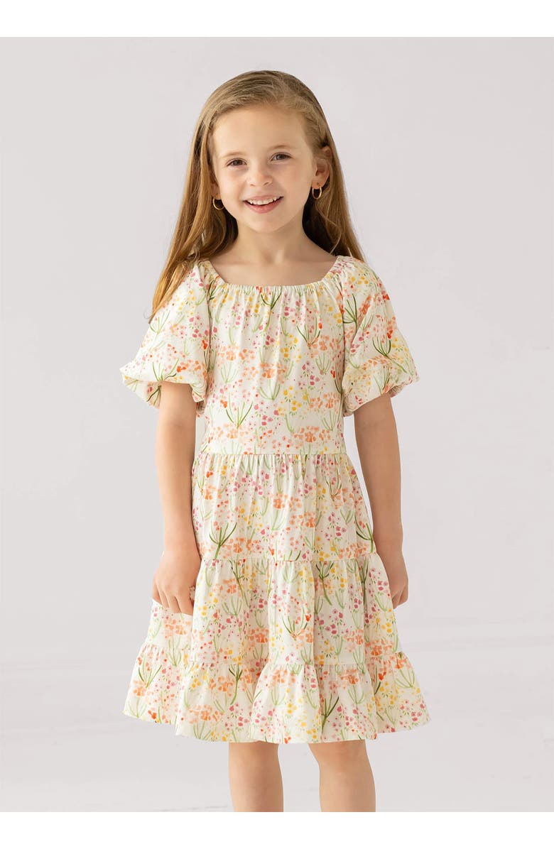 Mabel + Honey Springtime Garden Short Puff Sleeve Dress, Alternate, color, Floral