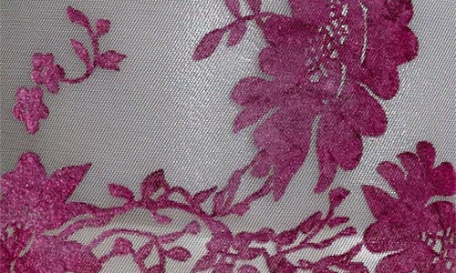 Kilo Brava Floral Flocked Long Sleeve Crop Top In Purple