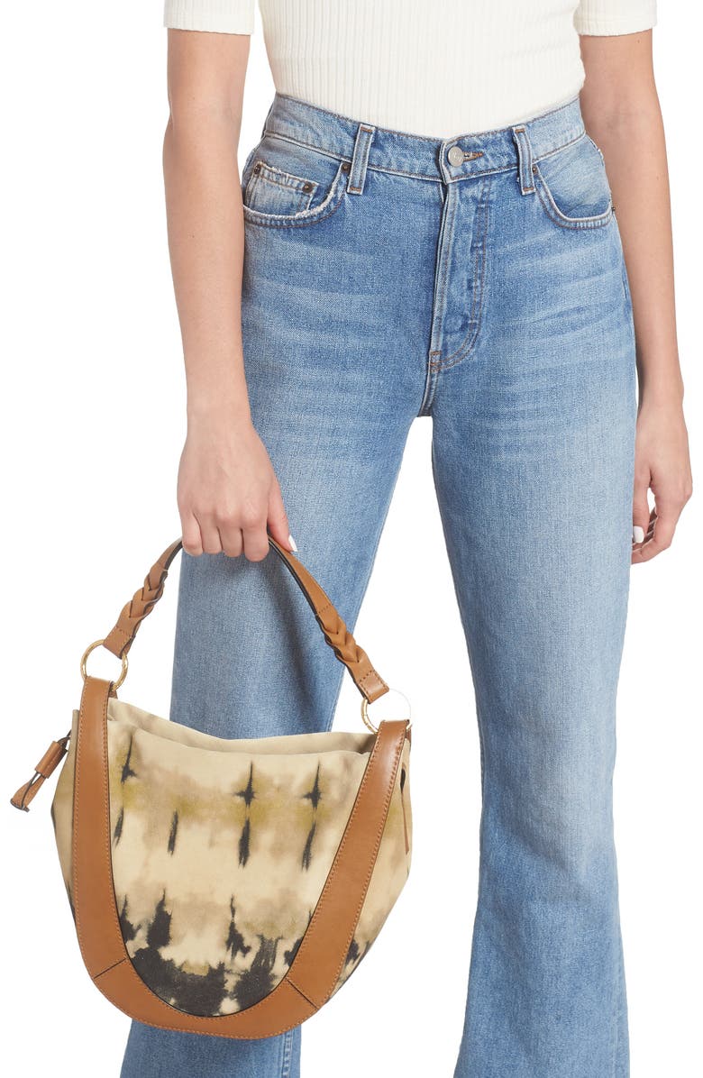 Ulla Johnson Hilma Tie Dye Leather Bucket Bag, Alternate, color,