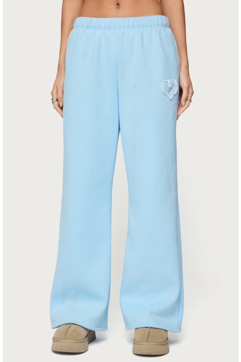 Love Wide Leg Fleece Sweatpants, Main, color, LIGHT-BLUE