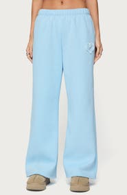 EDIKTED Love Wide Leg Fleece Sweatpants