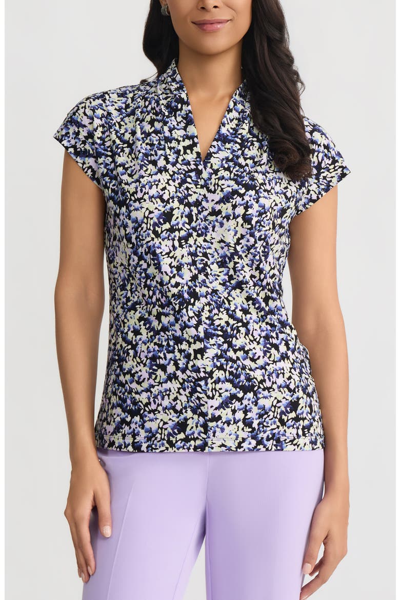 Printed Dolman Sleeve Top, Main, color, BLACK/ BLUE MULTI