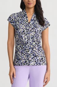 KASPER Printed Dolman Sleeve Top