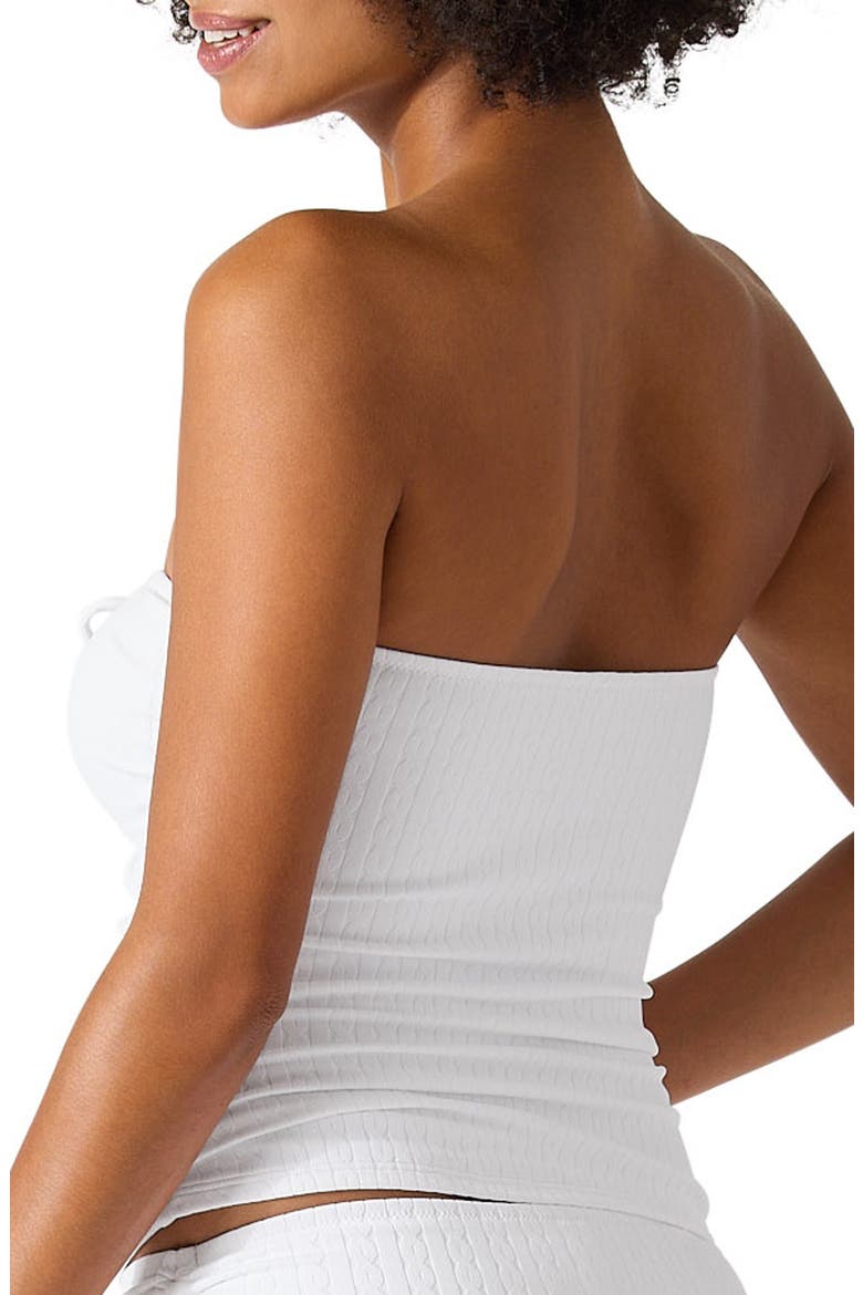 Cable Beach Tie Front Bandini Swim Top, Alternate, color, WHITE