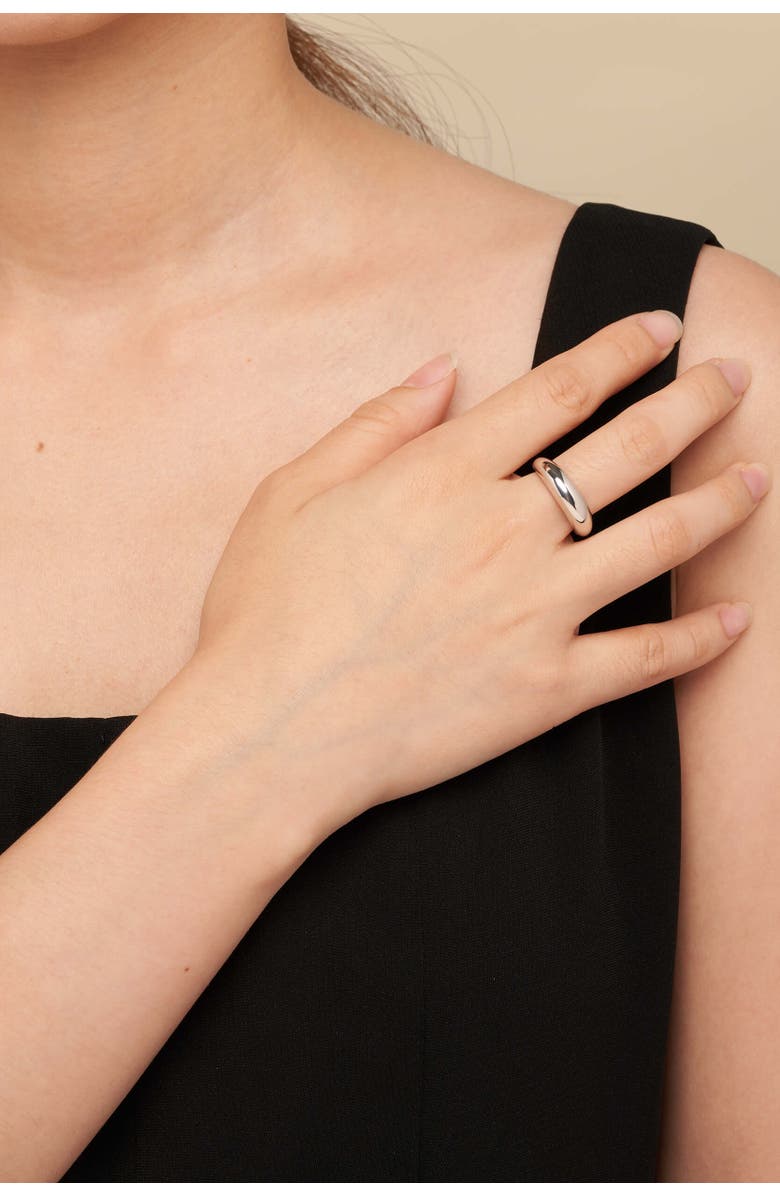 Oradina Sterling Silver Polished Dome Band, Alternate, color, Sterling Silver