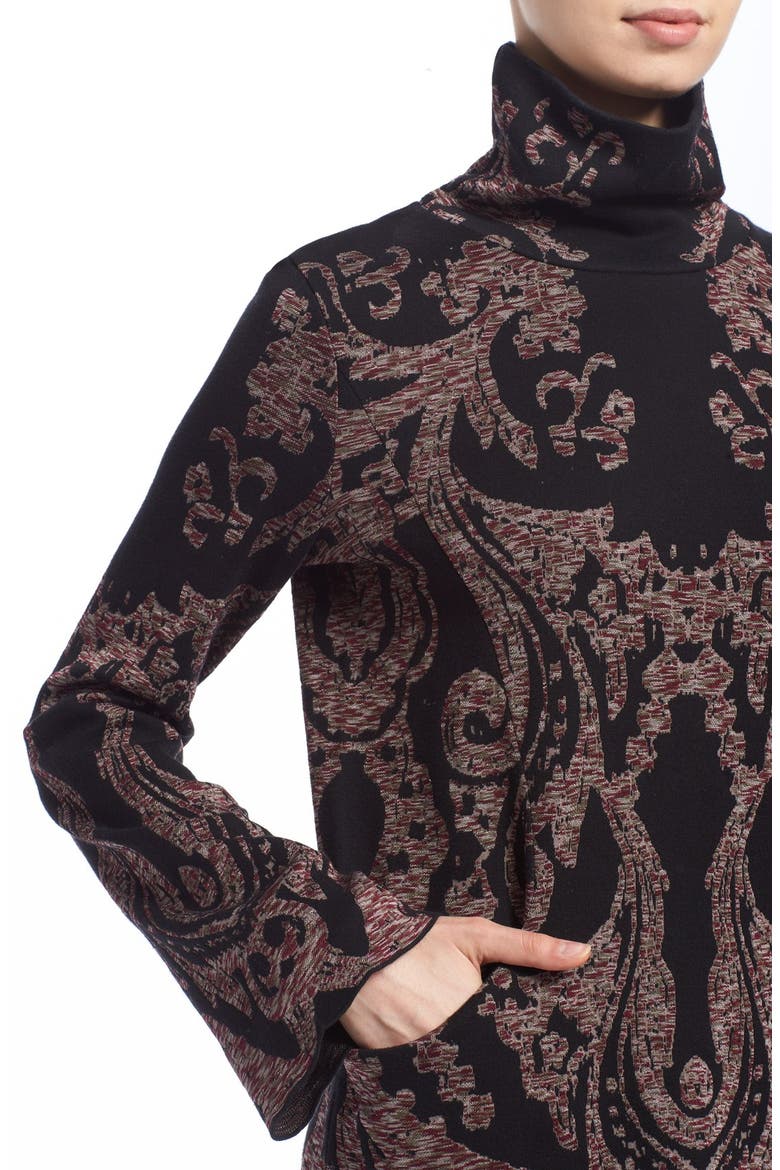'Modern Love' Turtleneck Minidress, Alternate, color, BLACK COMBO