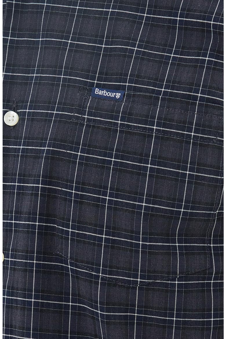 Lomond Tailored Fit Plaid Stretch Cotton Button-Down Shirt, Alternate, color, BLACK SLATE