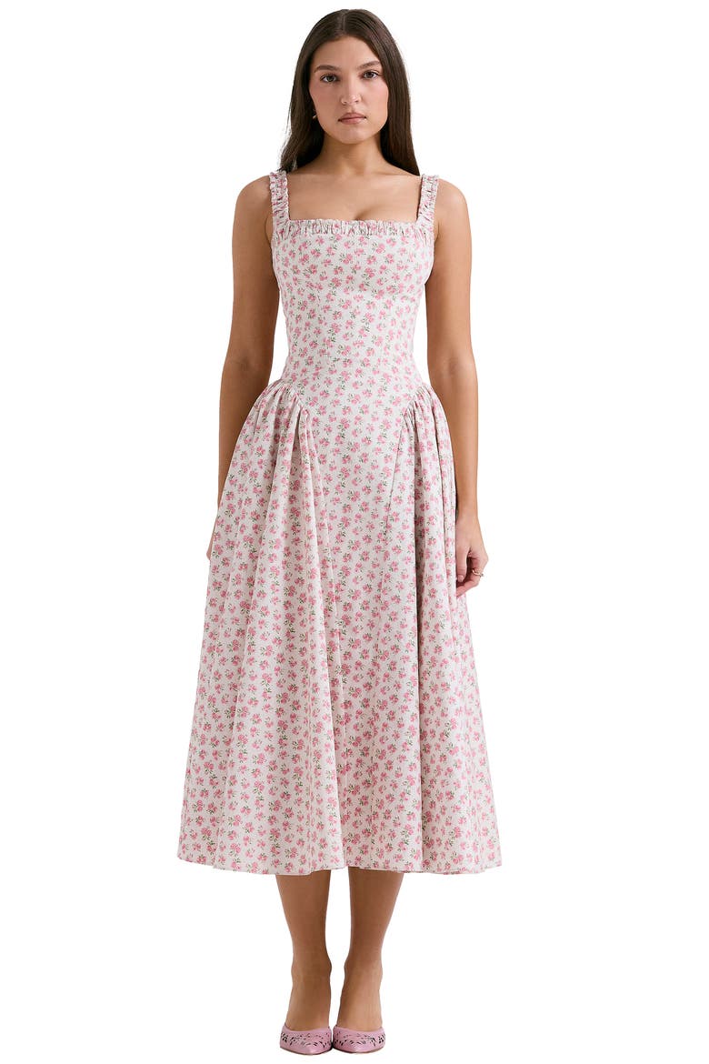 Dorothy Floral Stretch Cotton Dress, Alternate, color, PRINT COTTAGE