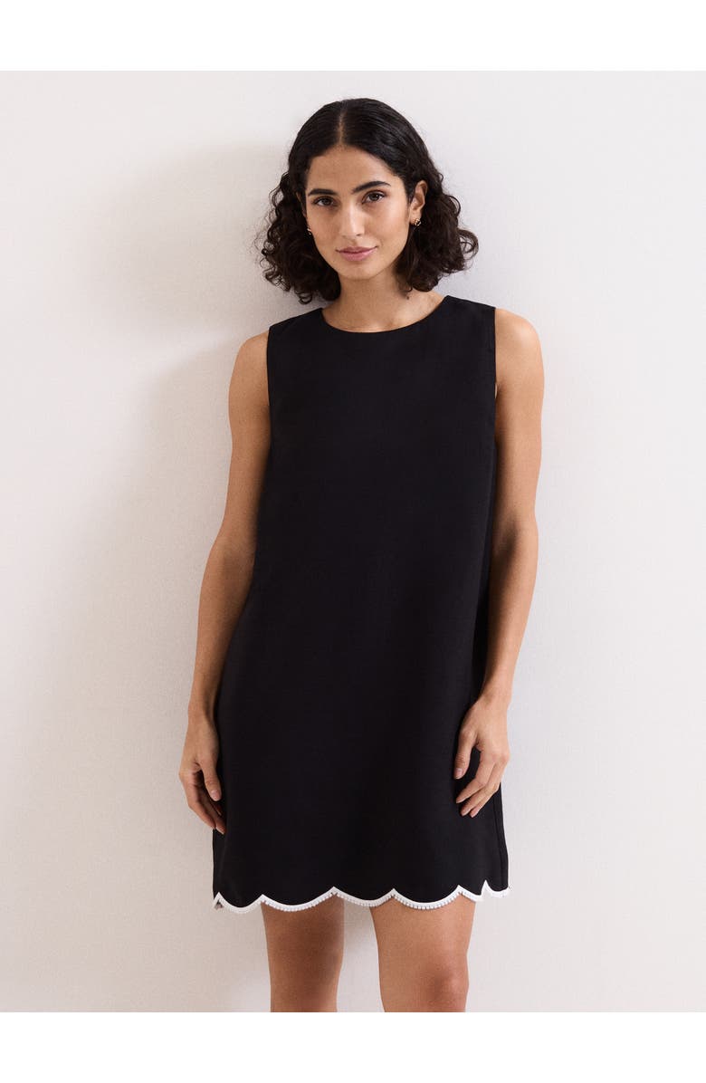 Phase Eight Marta Scalloped Hem Shift Dress, Main, color, Black