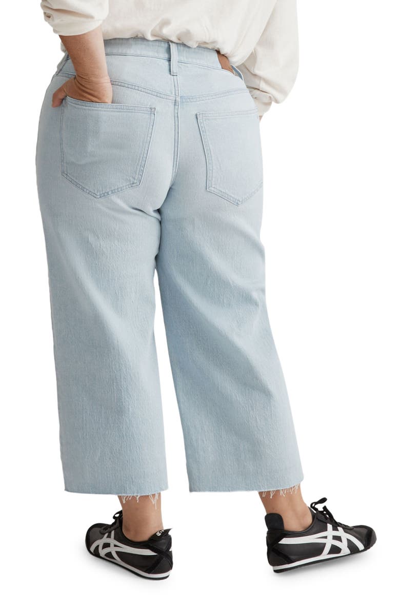 Madewell The Plus Perfect Vintage Wide Leg Raw Hem Crop Jeans, Alternate, color, Ward Wash