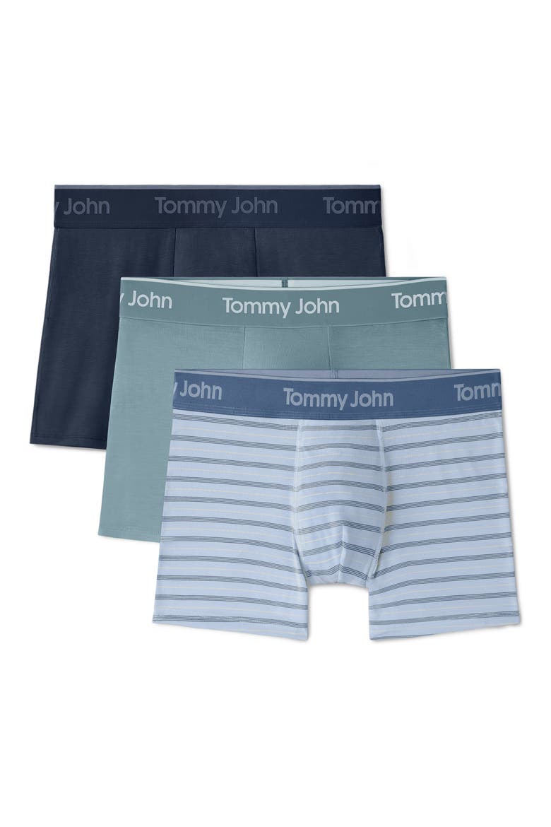 Assorted 3-Pack Second Skin 4-Inch Stretch Modal Boxer Briefs, Main, color, DRESS BLUES CITADEL