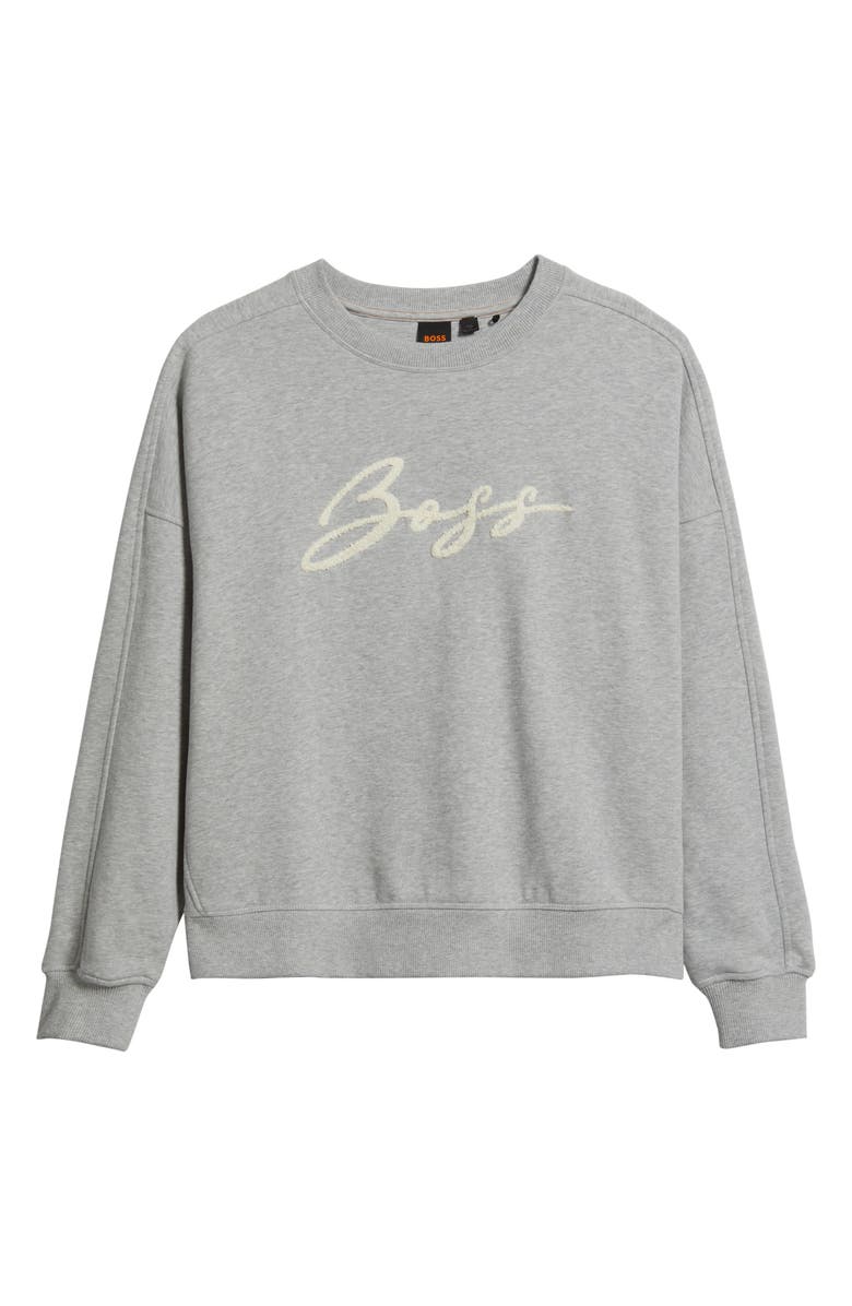 BOSS Orange Cotton Sweatshirt, Alternate, color, Light/ Pastel Grey