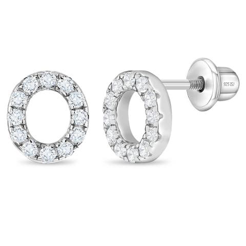 Cubic Zirconia Letter Initial Earrings