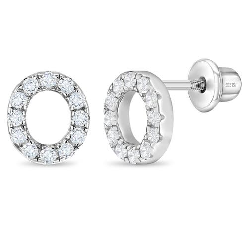 In Season Jewelry Cubic Zirconia Letter Initial Earrings In Letter O