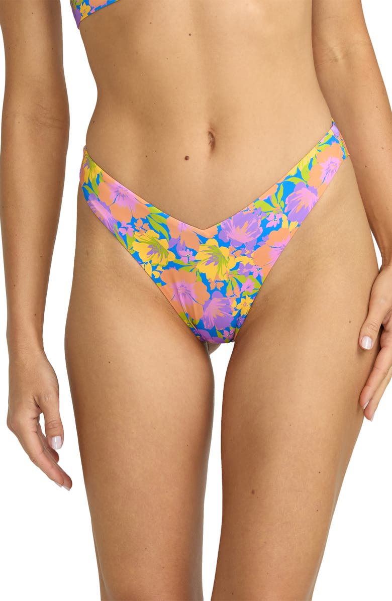 Billabong Beat the Heat V-Cut Hike Bikini Bottoms, Alternate, color, Blue Multi