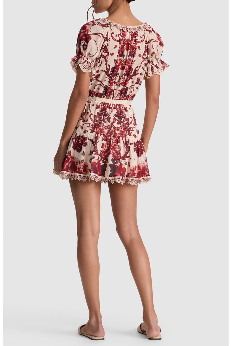 McLaine Embroidered Puff-Sleeve Dress, Alternate, color, ORCHARD GLOW