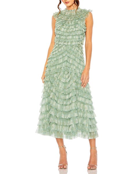 ★Mac Duggal★ Green 花柄 ハイネック トラペーズドレス Shop Green Mac Duggal Online | Nordstrom