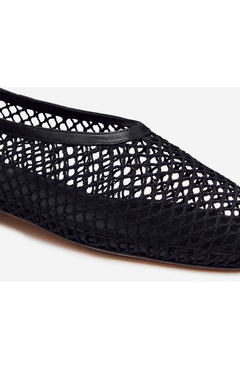 Reformation Britt Mesh Ballet Flat, Alternate, color, Black Crochet