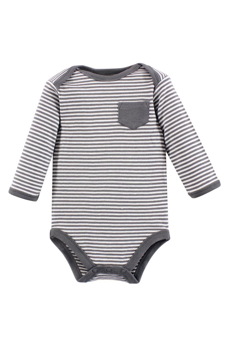 Organic Cotton Long-Sleeve Bodysuits, Alternate, color, Fox