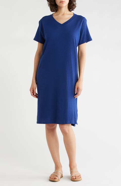 V-Neck Organic Cotton T-Shirt Dress