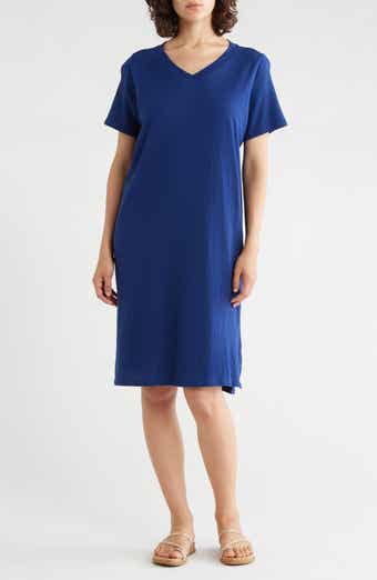 Eileen Fisher V-Neck Organic Cotton T-Shirt Dress