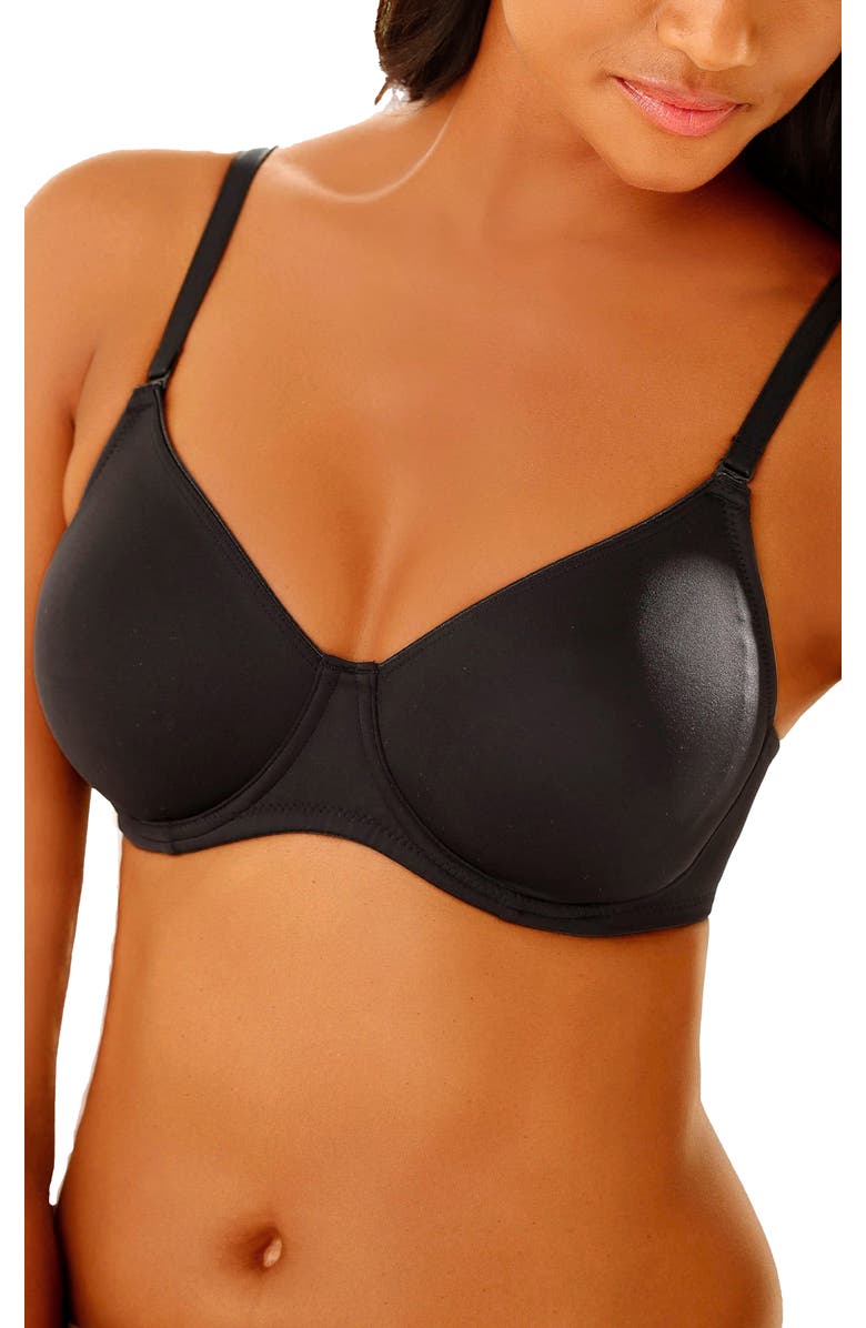 LASCANA Women's Multi-Strap Underwire T-Shirt Bra, Main, color, Black