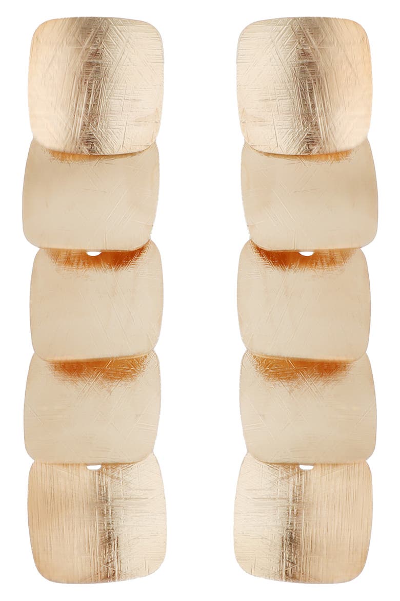 Textured Square Linear Drop Earrings, Main, color, GOLD