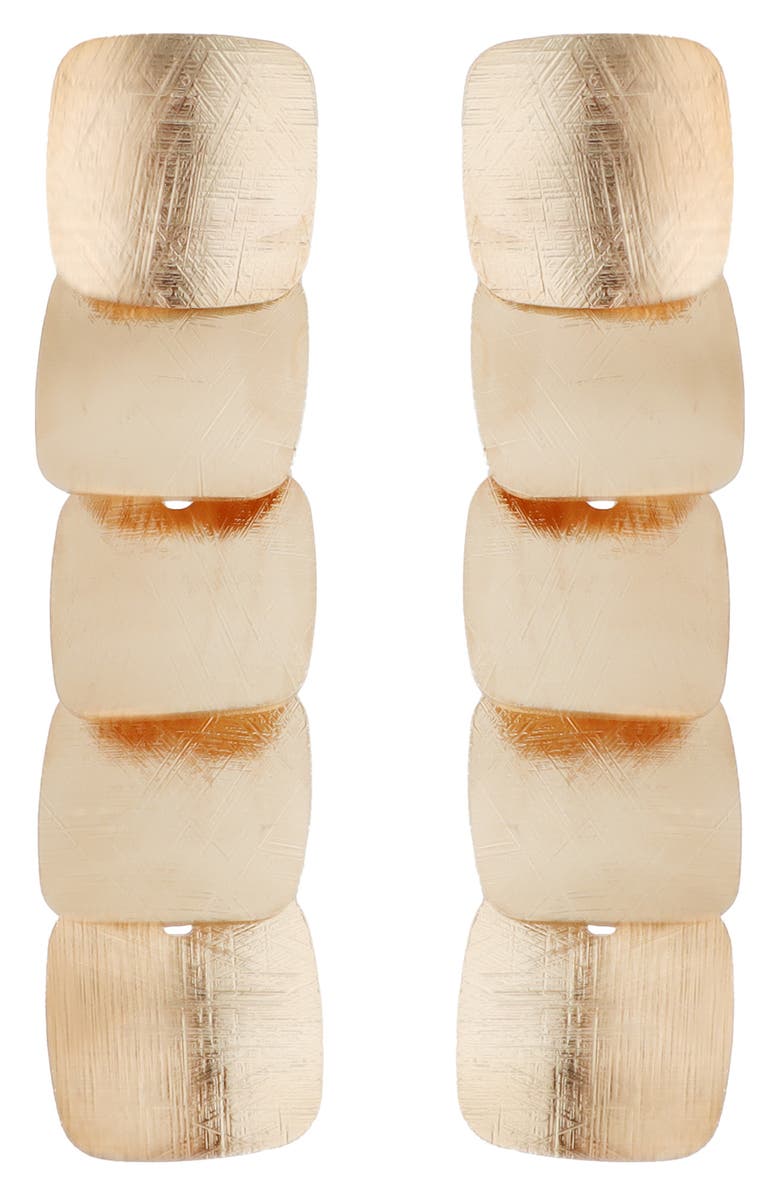 Panacea Textured Square Linear Drop Earrings, Main, color, Gold