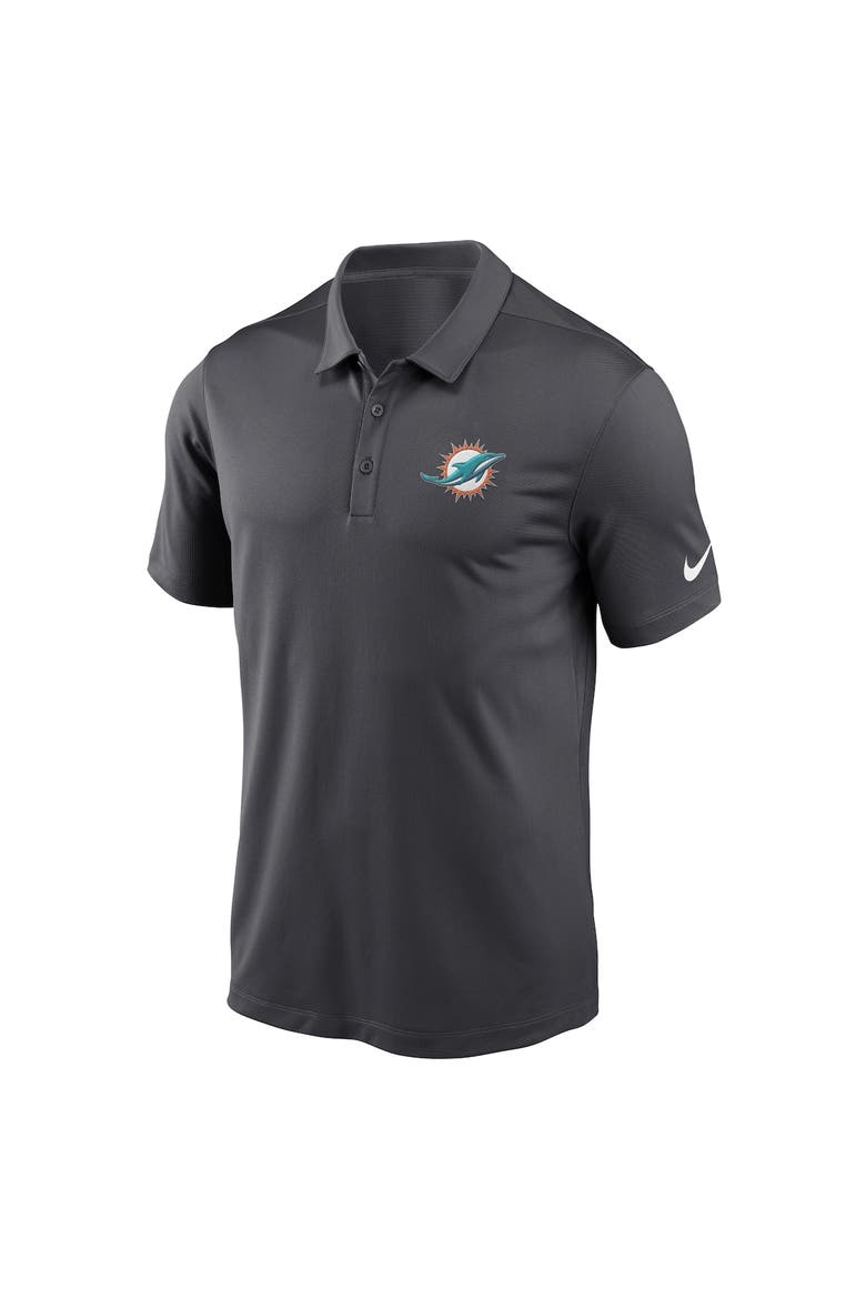 Men's Nike Anthracite Miami Dolphins Franchise Performance Polo, Alternate, color, Anthracite