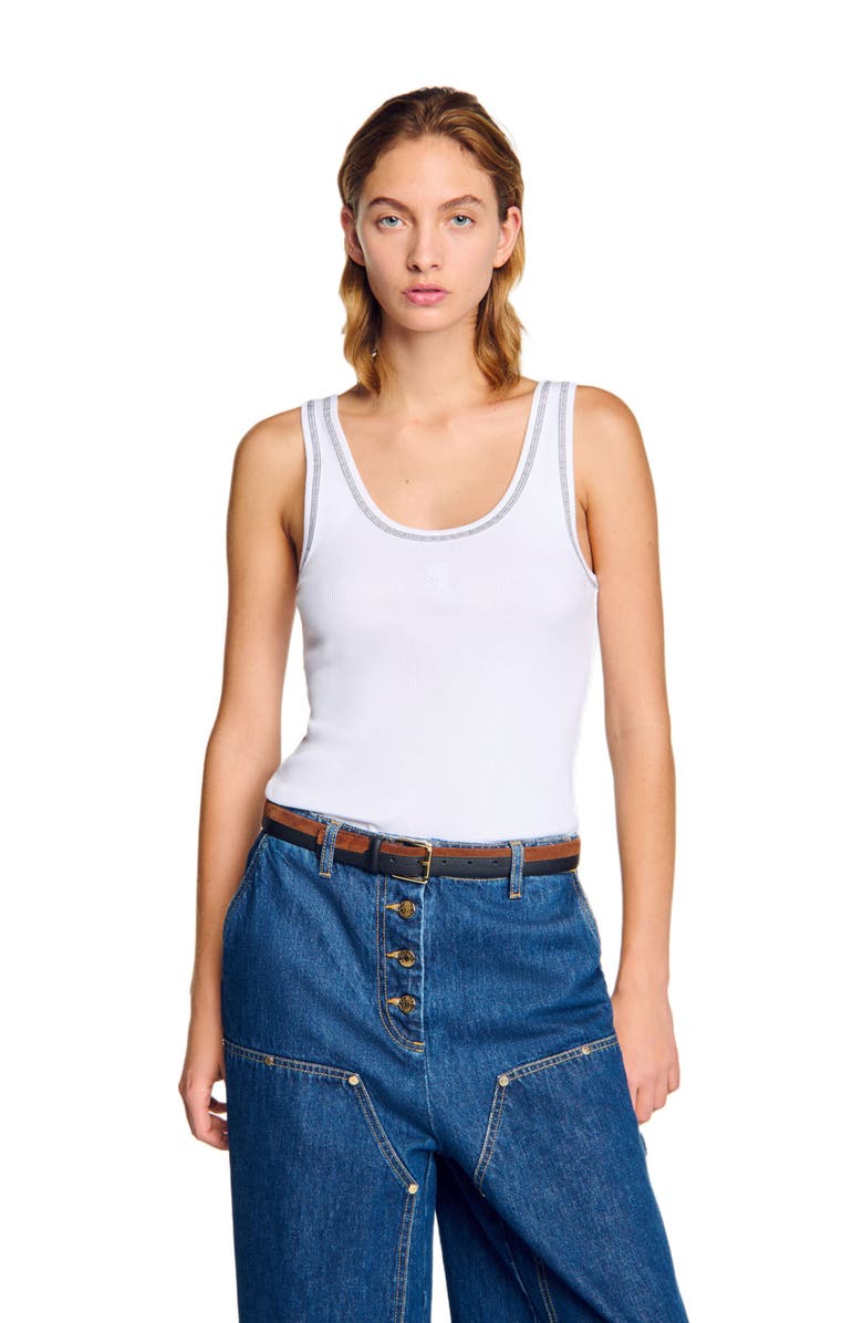 SANDRO Ribbed vest top, Main, color,