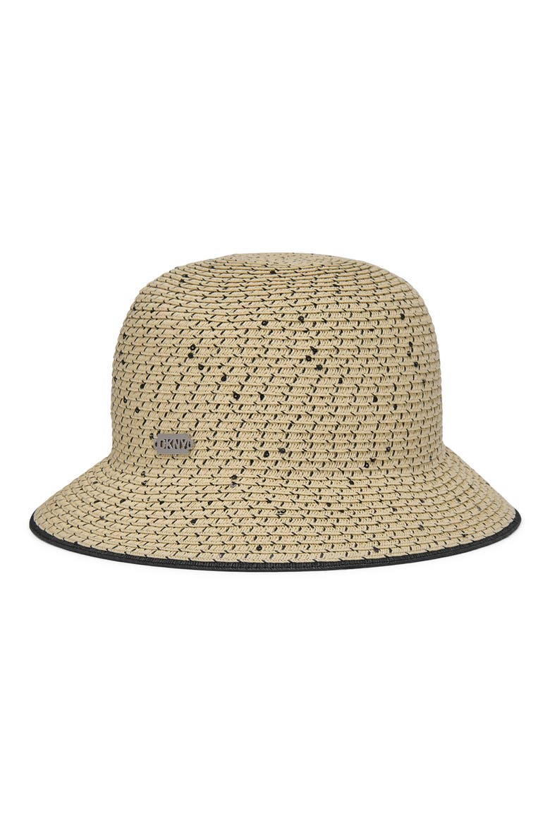Sequin Straw Sun Hat, Alternate, color, BLACK