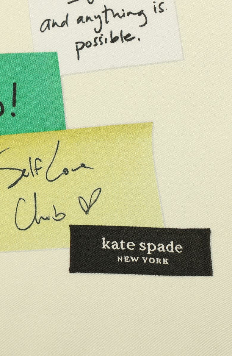 Kate Spade New York Self Love Club Silk Bandana, Alternate, color, Ivory Multi