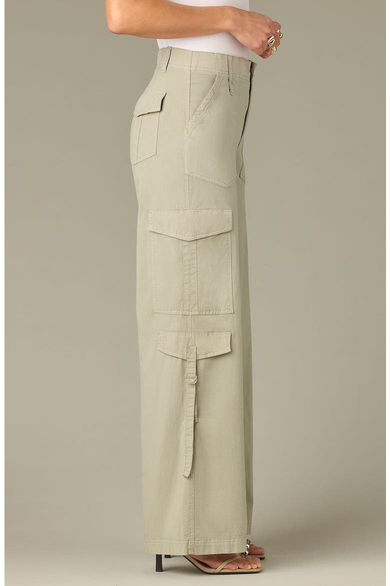 High Waist Cotton Blend Cargo Pants, Alternate, color, EUCALYPTUS