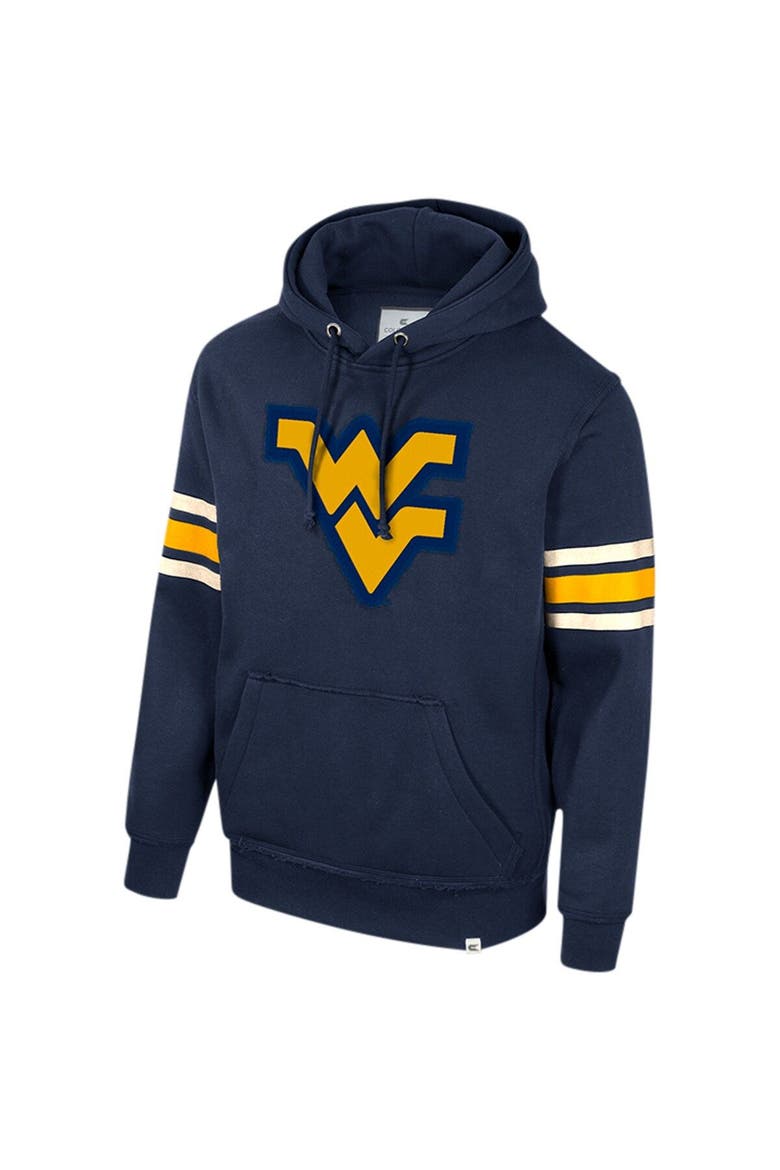 Men's Colosseum Navy West Virginia Mountaineers Saluting Pullover Hoodie, Alternate, color, Navy