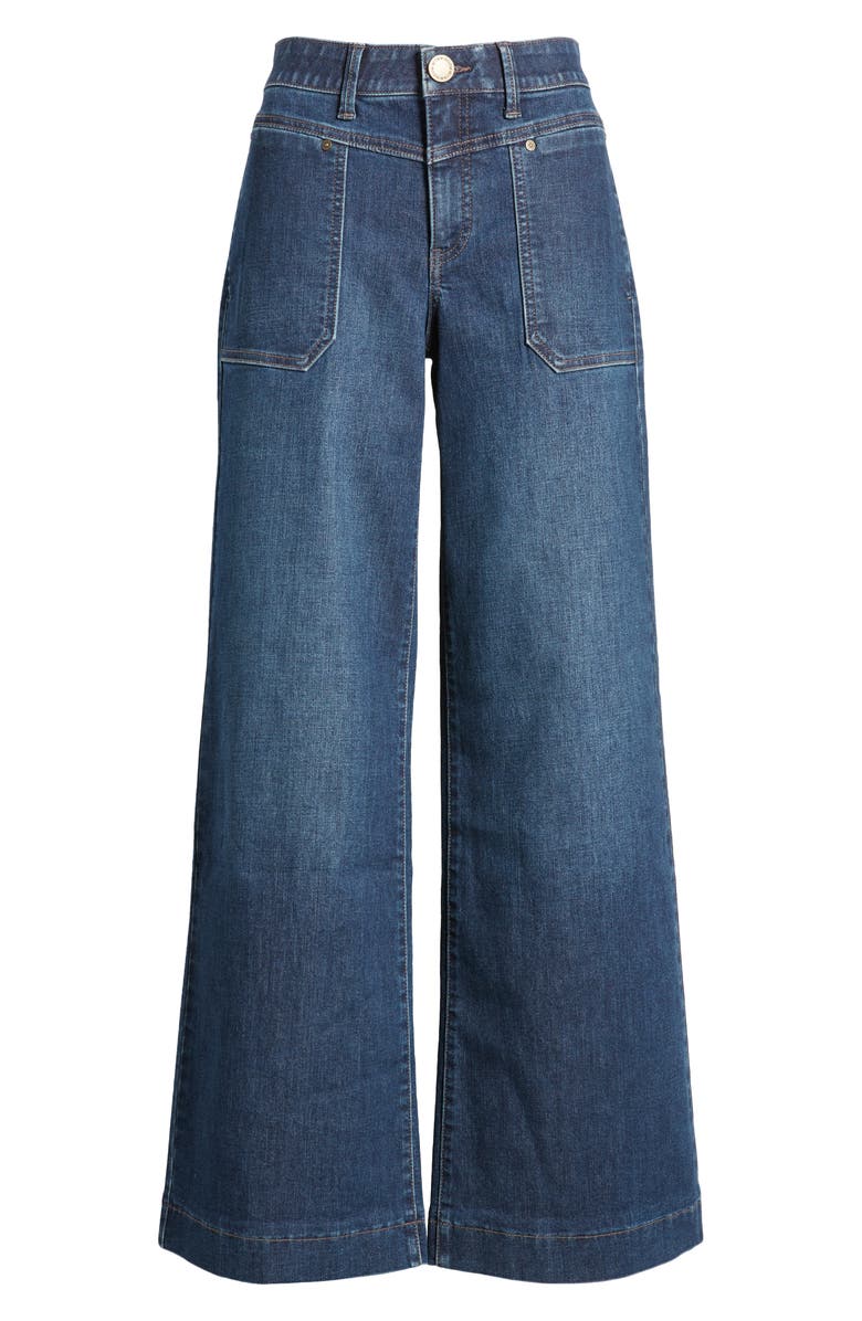 Wit & Wisdom 'Ab'Solution V-Pocket High Waist Wide Leg Jeans, Alternate, color, Indigo