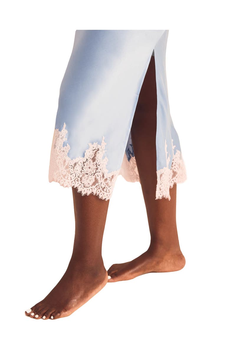 Adore Me Vegan Atelier Collection Silk Gown Lingerie, Alternate, color, Medium Blue