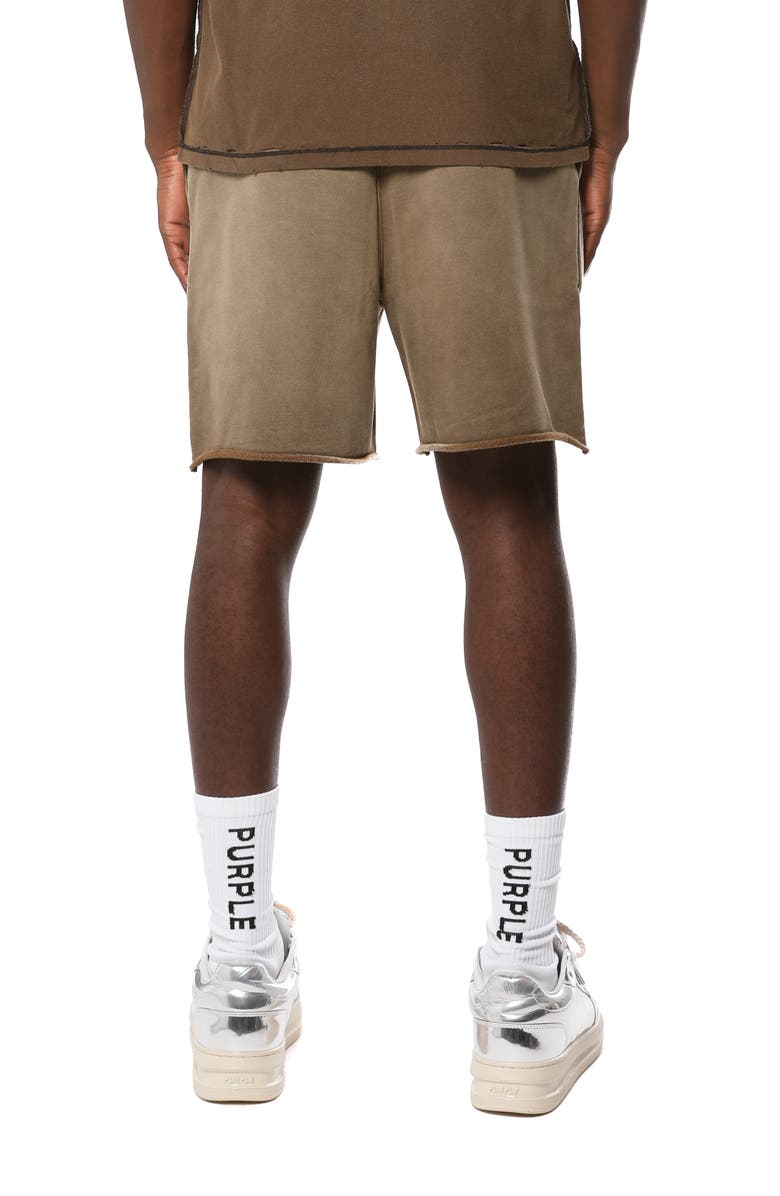 PURPLE BRAND Midweight Fleece Sweat Shorts, Alternate, color, Black/Brown