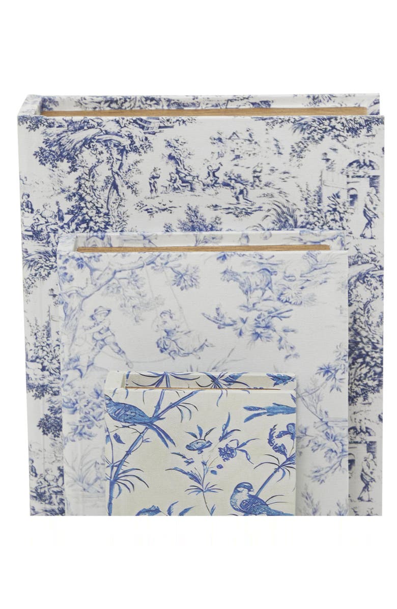 SONOMA SAGE HOME Set of 3 Faux Book Boxes, Alternate, color, White