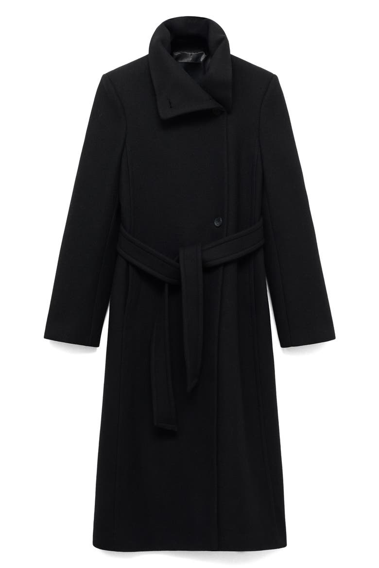 Manteco Virgin Wool Blend Coat, Alternate, color, BLACK