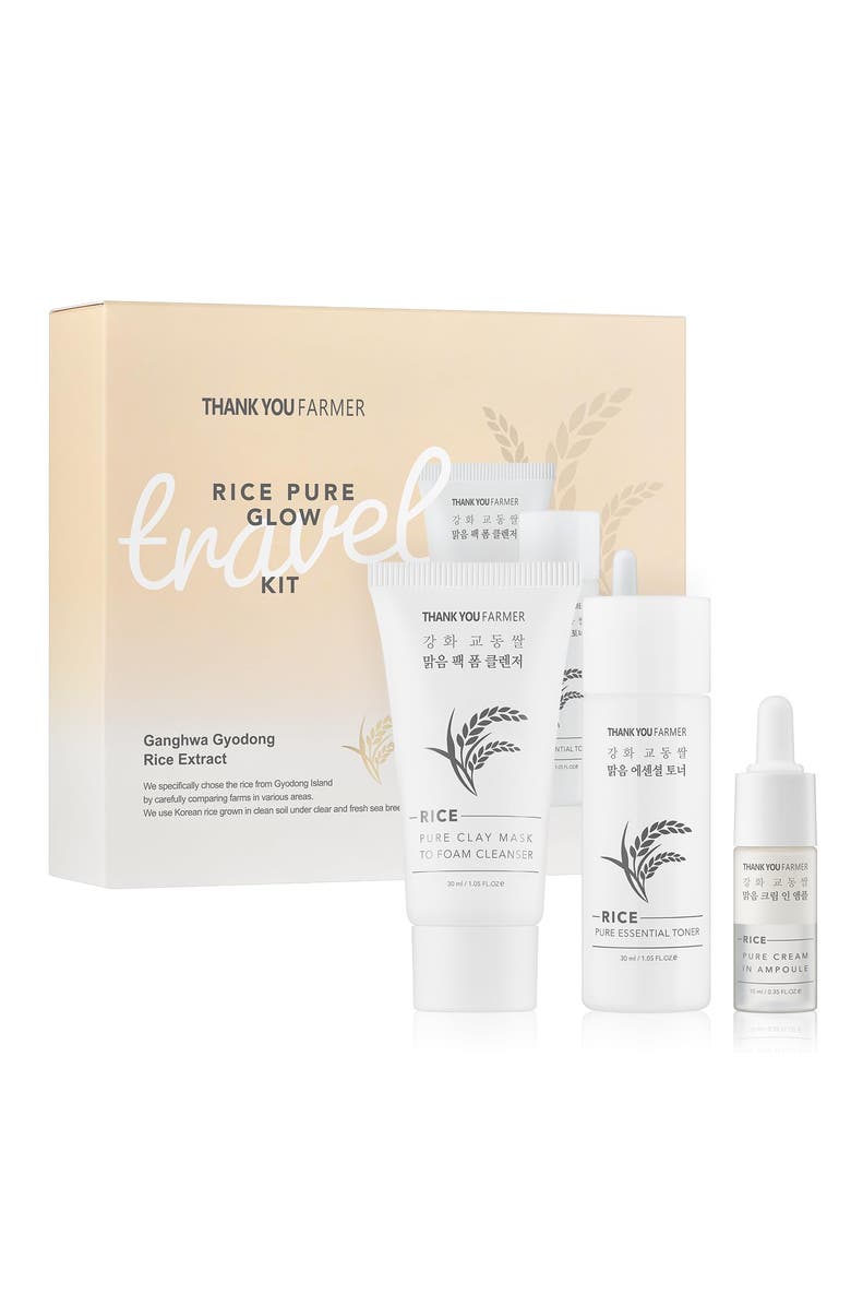 THANK YOU FARMER Rice Pure Glow Travel Kit, Alternate, color, White