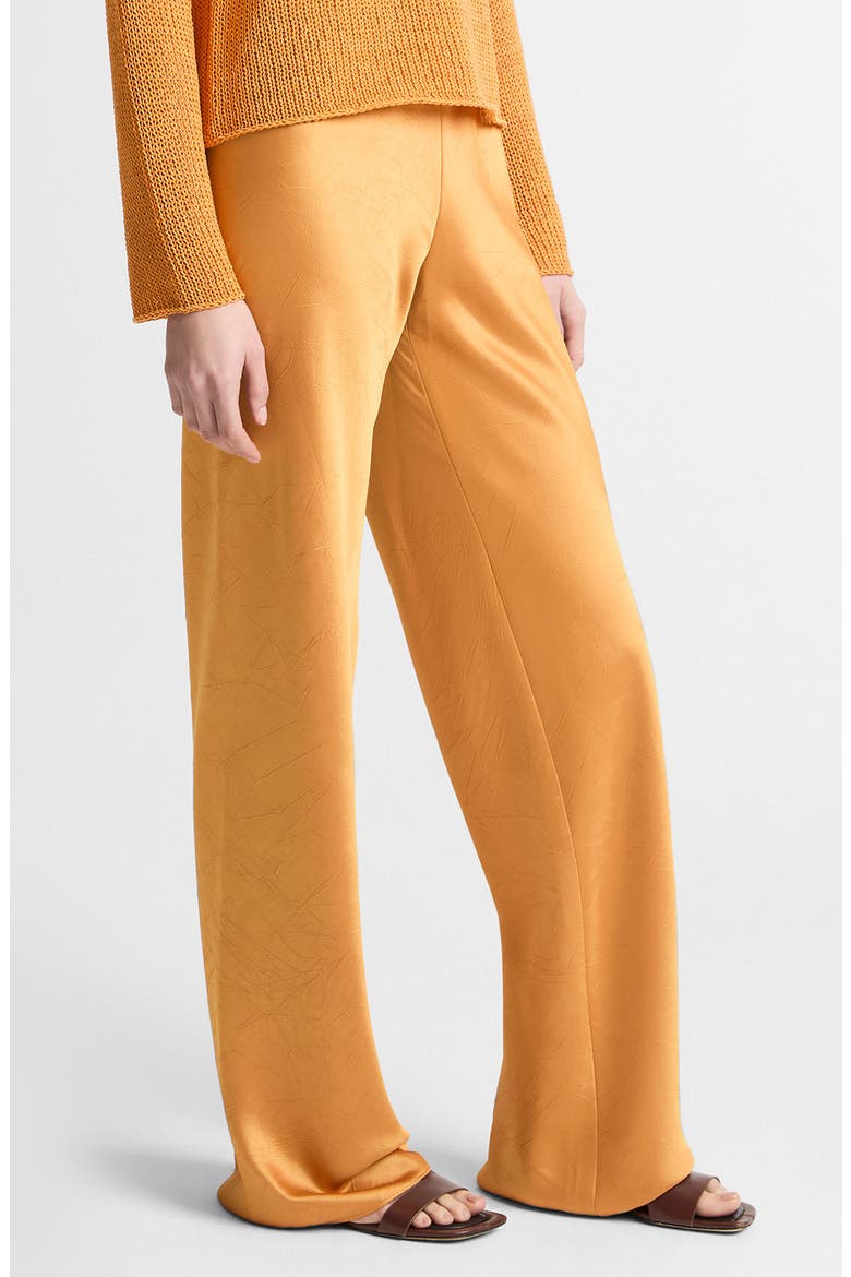 Satin Bias Cut Pants, Alternate, color, CLEMENTINE