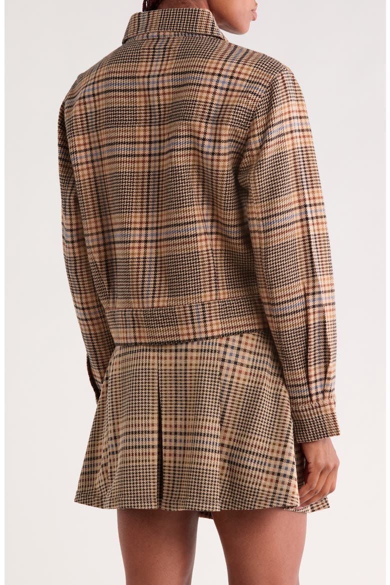 Cropped Plaid Utility Jacket, Alternate, color, SESAME BEIGE PLAID
